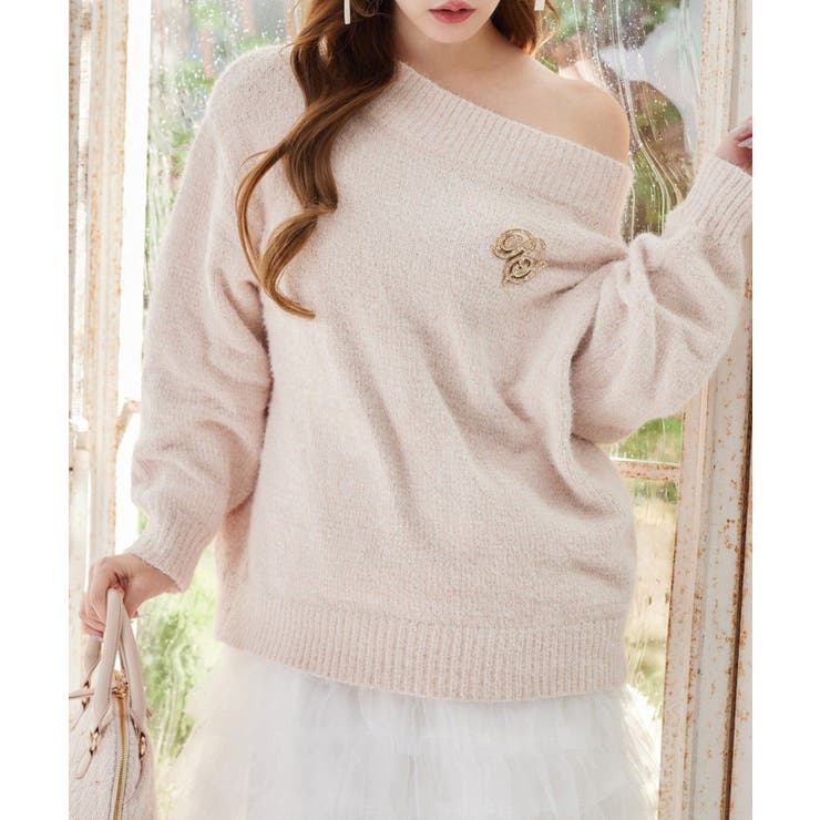 【one after another】ブローチ付きモールニットミニワンピース | NICE CLAUP / OLIVE des OLIVE　OUTLET | 詳細画像8 