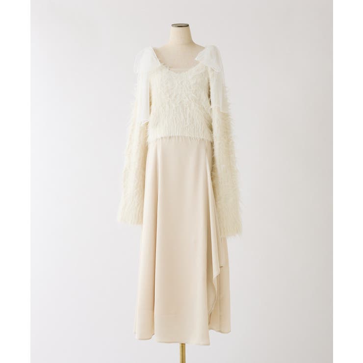【one after another】肩リボンニットセットワンピース | NICE CLAUP / OLIVE des OLIVE　OUTLET | 詳細画像2 