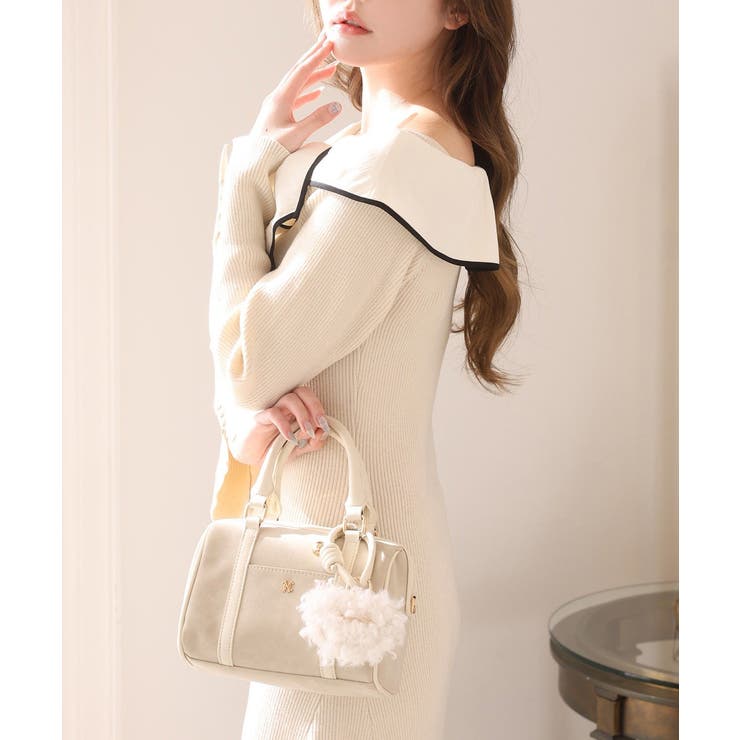 【one after another】異素材リボンニットロングワンピース | NICE CLAUP / OLIVE des OLIVE　OUTLET | 詳細画像7 