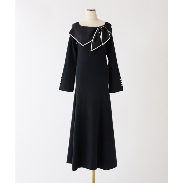 【one after another】異素材リボンニットロングワンピース | NICE CLAUP / OLIVE des OLIVE　OUTLET | 詳細画像8 