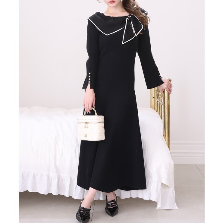 【one after another】異素材リボンニットロングワンピース | NICE CLAUP / OLIVE des OLIVE　OUTLET | 詳細画像13 