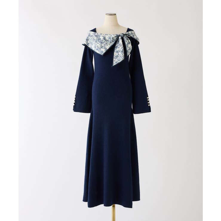 【one after another】異素材リボンニットロングワンピース | NICE CLAUP / OLIVE des OLIVE　OUTLET | 詳細画像15 