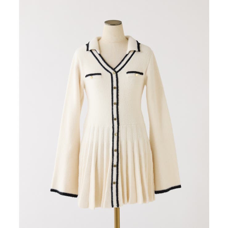 【one after another】襟付き配色ニットミニワンピース | NICE CLAUP / OLIVE des OLIVE　OUTLET | 詳細画像8 