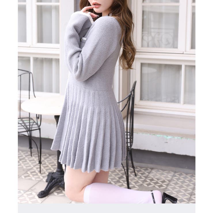 【one after another】襟付き配色ニットミニワンピース | NICE CLAUP / OLIVE des OLIVE　OUTLET | 詳細画像13 