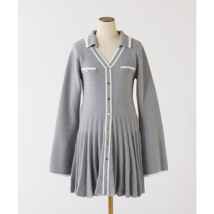 【one after another】襟付き配色ニットミニワンピース | NICE CLAUP / OLIVE des OLIVE　OUTLET | 詳細画像16 