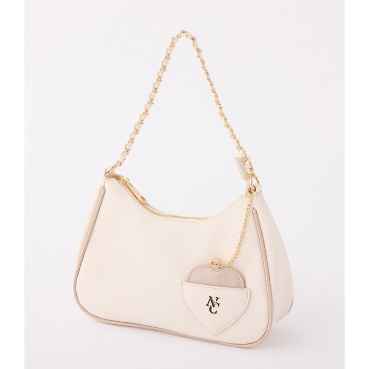 アイボリー | 【one after another】ハートミラー付ポケットバッグ | NICE CLAUP / OLIVE des OLIVE　OUTLET