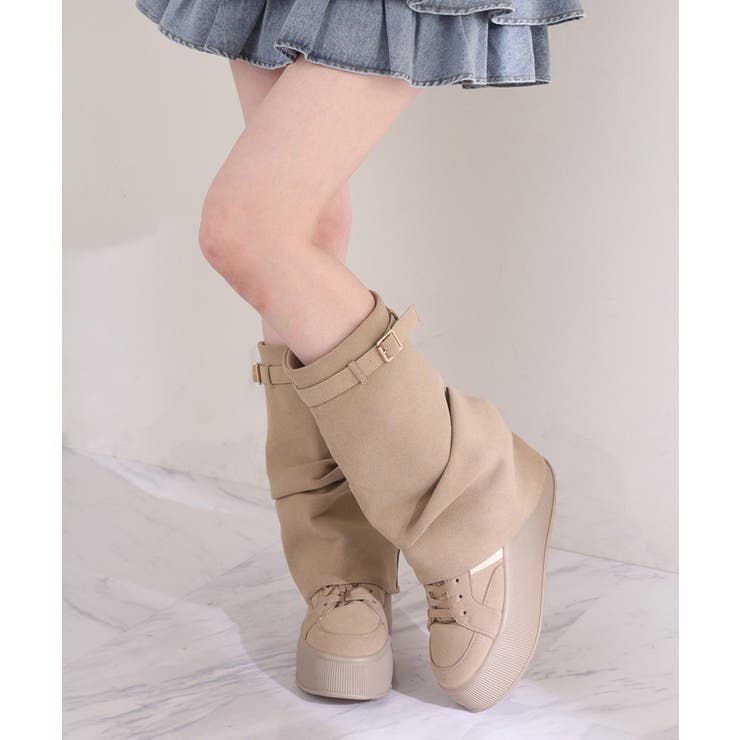 ベージュ | 【one after another】カバー付きカスタムスニーカー | NICE CLAUP / OLIVE des OLIVE　OUTLET