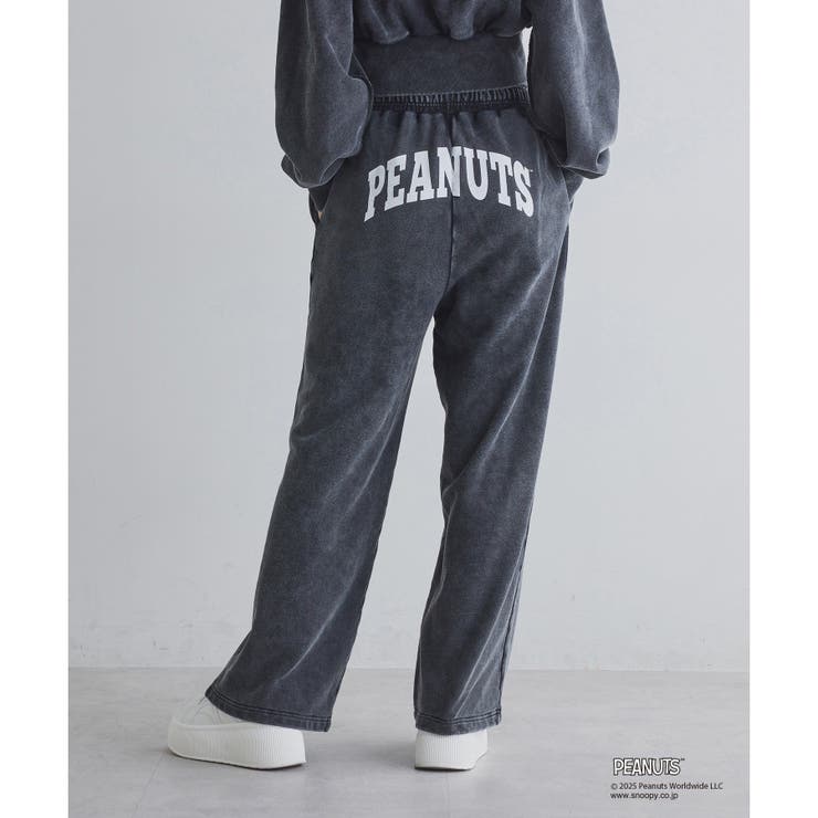 ブラック | スヌーピー刺繍入りスウェットパンツ | NICE CLAUP / OLIVE des OLIVE　OUTLET
