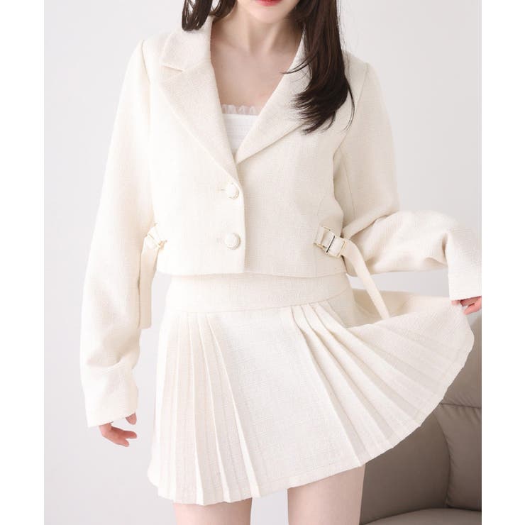 【one after another】【SMサイズ展開あり】ツイードプリーツミニ… | NICE CLAUP / OLIVE des OLIVE　OUTLET | 詳細画像4 