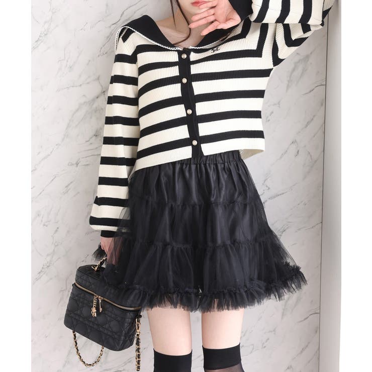 【one after another】チュールティアードミ二スカート | NICE CLAUP / OLIVE des OLIVE　OUTLET | 詳細画像32 