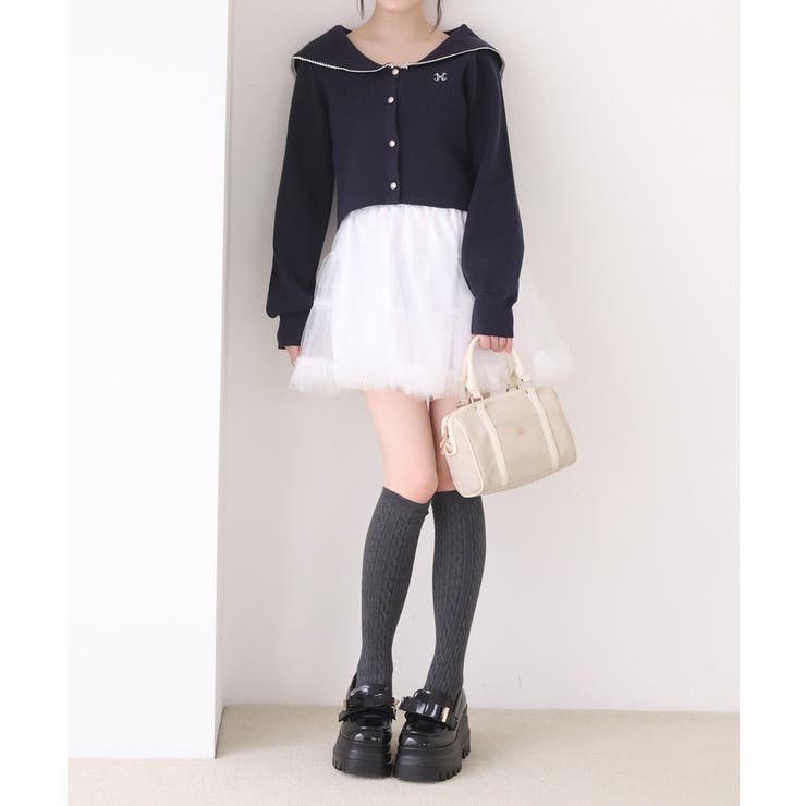 【one after another】チュールティアードミ二スカート | NICE CLAUP / OLIVE des OLIVE　OUTLET | 詳細画像3 