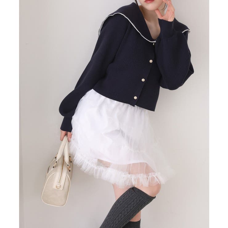 【one after another】チュールティアードミ二スカート | NICE CLAUP / OLIVE des OLIVE　OUTLET | 詳細画像6 