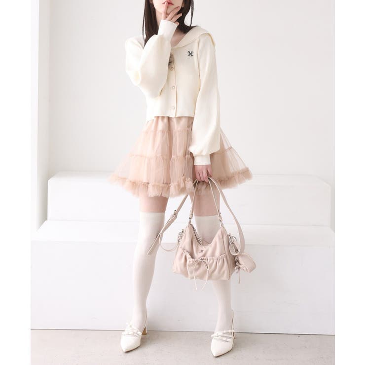 【one after another】チュールティアードミ二スカート | NICE CLAUP / OLIVE des OLIVE　OUTLET | 詳細画像13 