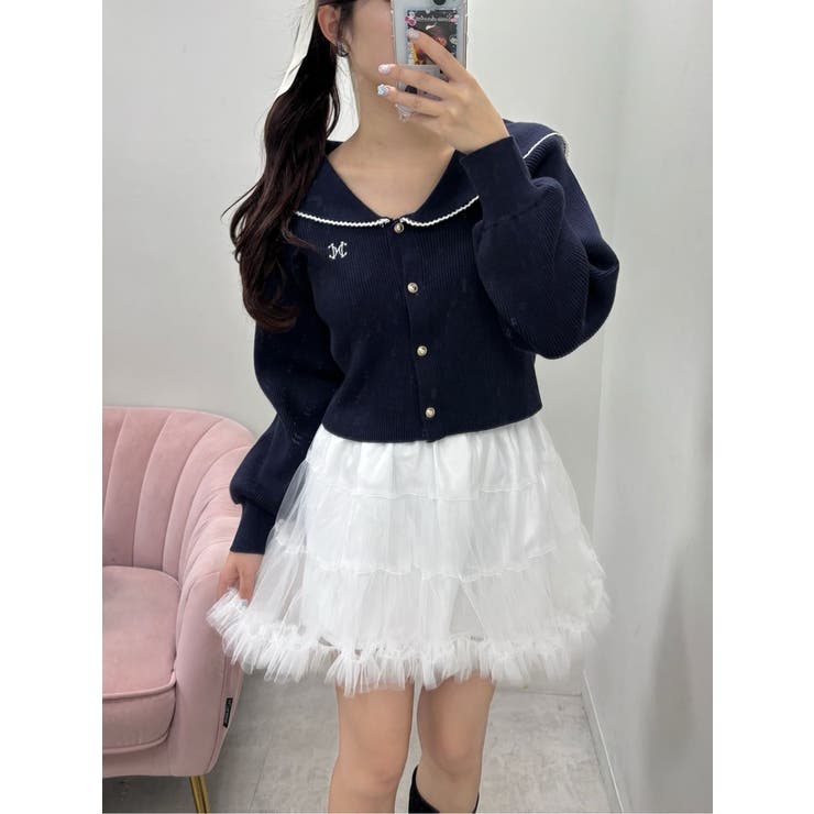 【one after another】チュールティアードミ二スカート | NICE CLAUP / OLIVE des OLIVE　OUTLET | 詳細画像1 