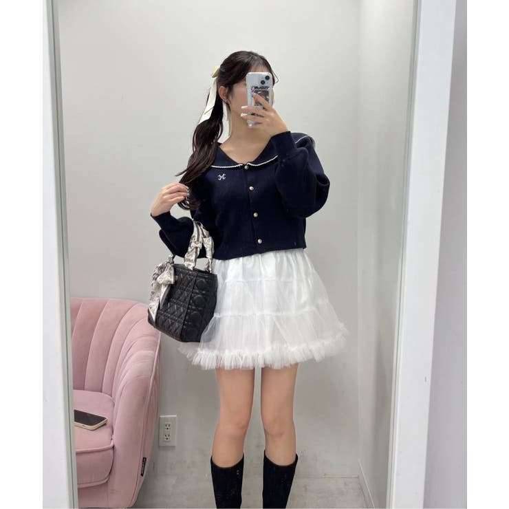 【one after another】チュールティアードミ二スカート | NICE CLAUP / OLIVE des OLIVE　OUTLET | 詳細画像33 