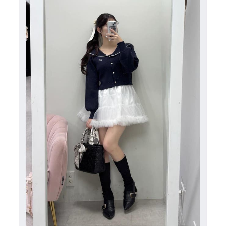 【one after another】チュールティアードミ二スカート | NICE CLAUP / OLIVE des OLIVE　OUTLET | 詳細画像34 