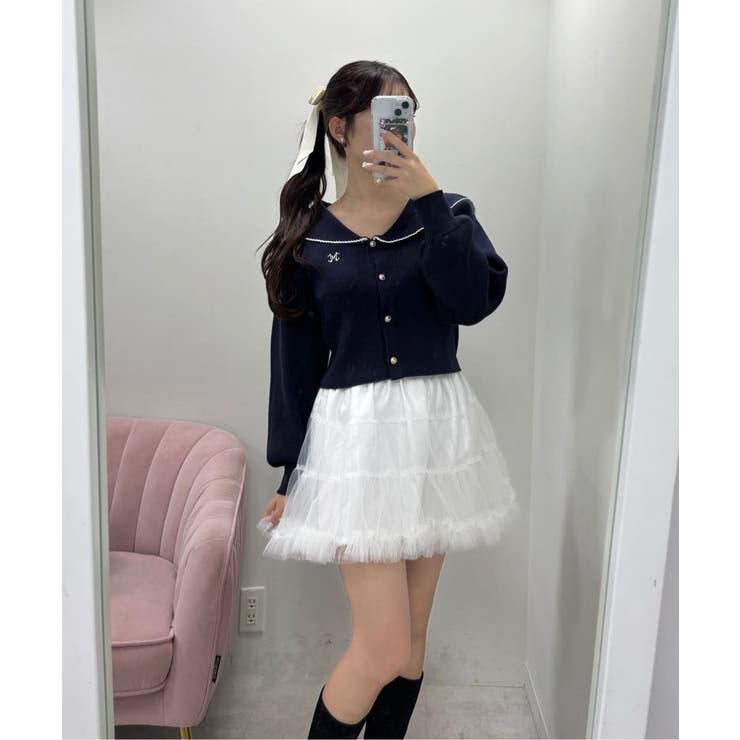 【one after another】チュールティアードミ二スカート | NICE CLAUP / OLIVE des OLIVE　OUTLET | 詳細画像35 