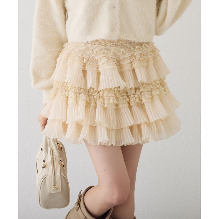 ベージュ | 【one after another】フリルミニスカート | NICE CLAUP / OLIVE des OLIVE　OUTLET