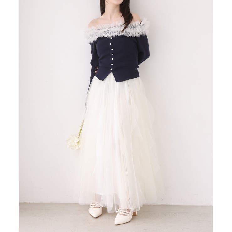 【one after another】チュールフリルロングスカート | NICE CLAUP / OLIVE des OLIVE　OUTLET | 詳細画像7 