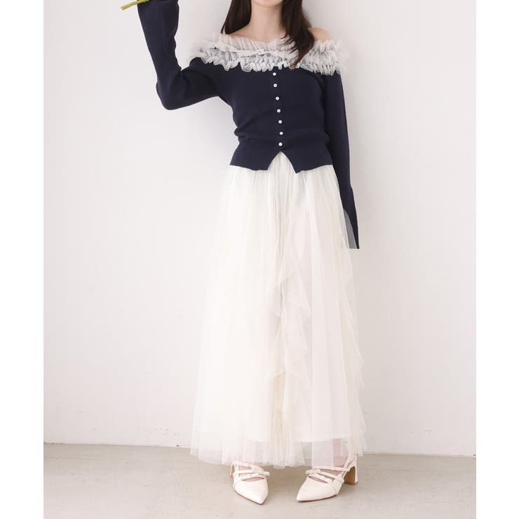 【one after another】チュールフリルロングスカート | NICE CLAUP / OLIVE des OLIVE　OUTLET | 詳細画像8 