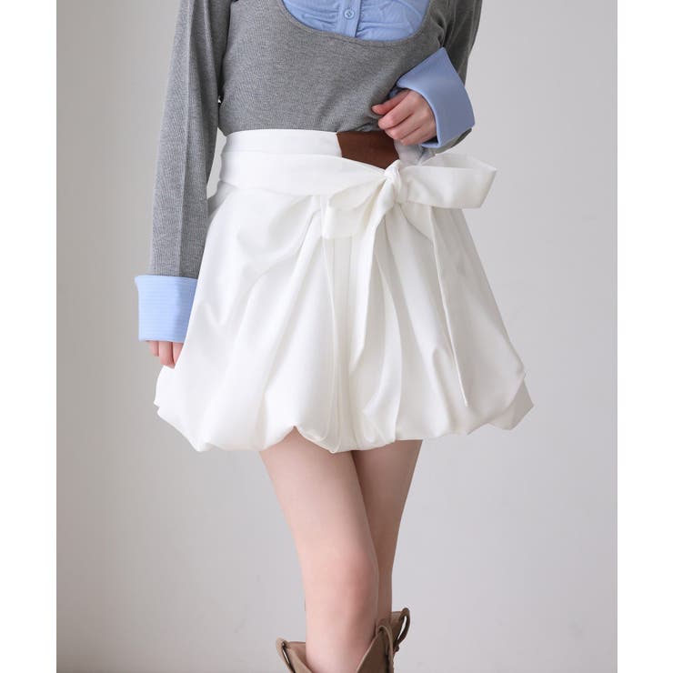 【one after another】【サイズ展開あり】バルーンミニスカート | NICE CLAUP / OLIVE des OLIVE　OUTLET | 詳細画像2 
