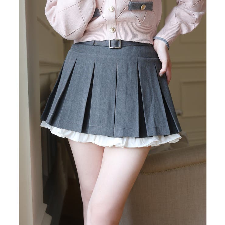 チャコール | 【one after another】【SMサイズ展開あり】ベルト付きレイヤード… | NICE CLAUP / OLIVE des OLIVE　OUTLET