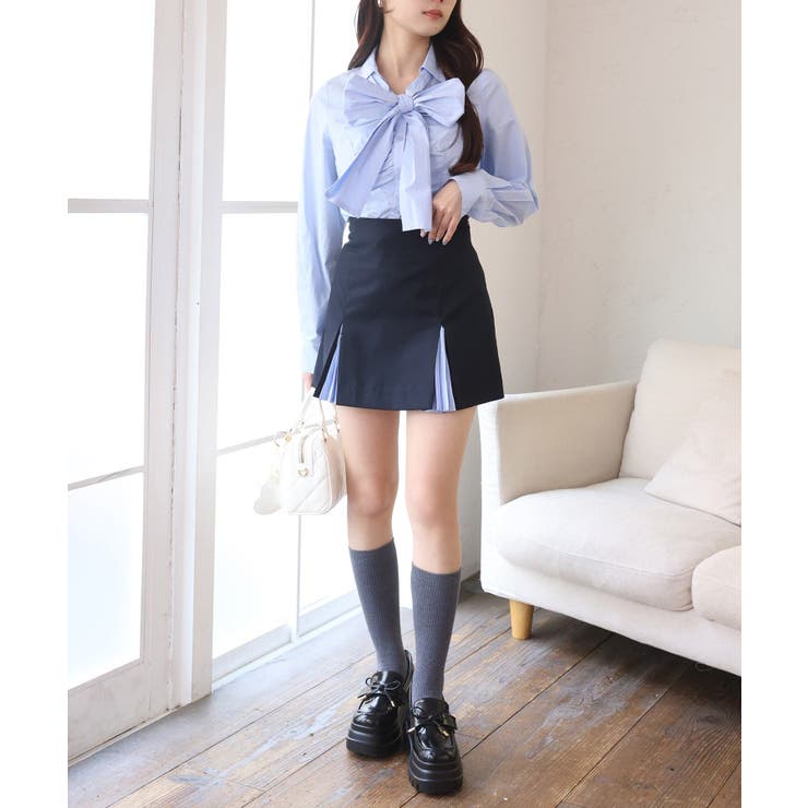 【one after another】配色プリーツスカート | NICE CLAUP / OLIVE des OLIVE　OUTLET | 詳細画像9 