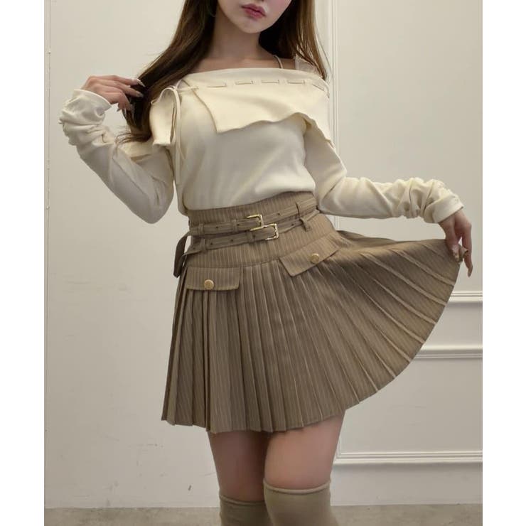 【one after another】ダブルベルトミニスカ | NICE CLAUP / OLIVE des OLIVE　OUTLET | 詳細画像1 