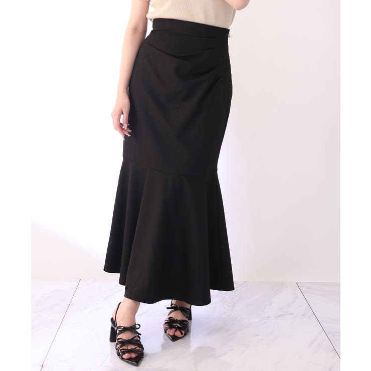 ブラック | 【one after another】バックレースアップマーメイドスカート | NICE CLAUP / OLIVE des OLIVE　OUTLET
