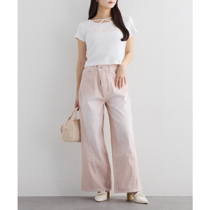 【one after another】レースワイドデニム | NICE CLAUP / OLIVE des OLIVE　OUTLET | 詳細画像11 
