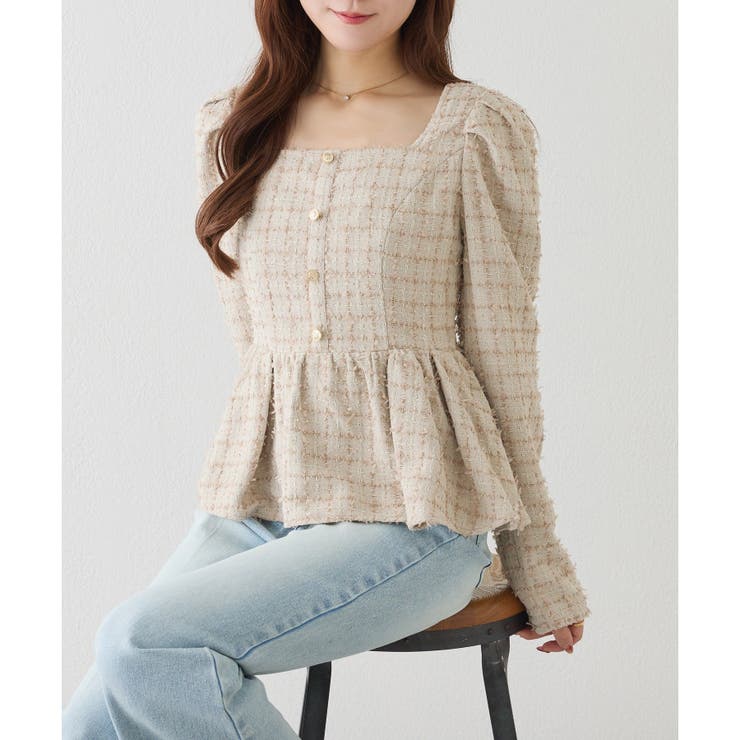 【one after another】ペプラムトップス | NICE CLAUP / OLIVE des OLIVE　OUTLET | 詳細画像1 