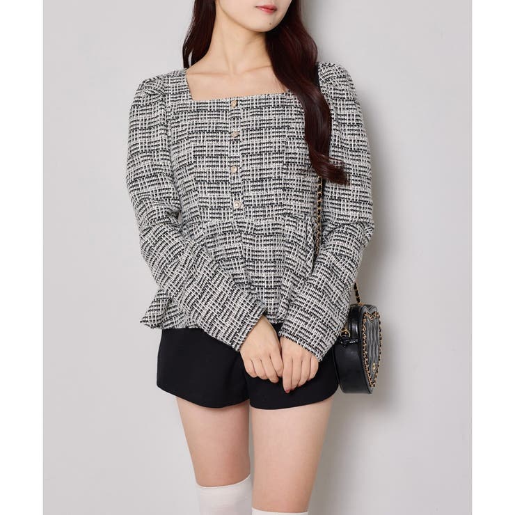 柄1 | 【one after another】ペプラムトップス | NICE CLAUP / OLIVE des OLIVE　OUTLET