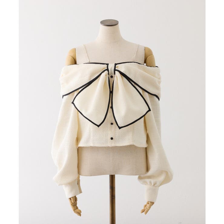 ツイードリボントップス | NICE CLAUP / OLIVE des OLIVE　OUTLET | 詳細画像1 