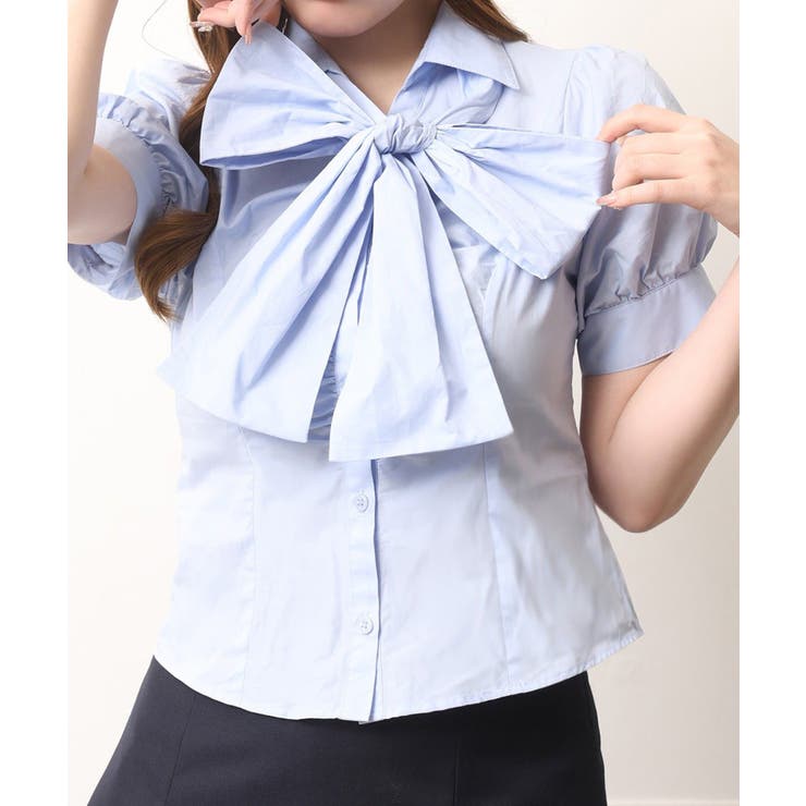 【one after another】半袖ボウタイブラウス | NICE CLAUP / OLIVE des OLIVE　OUTLET | 詳細画像7 