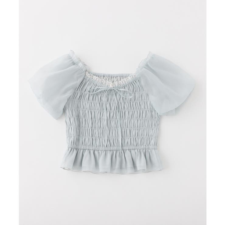 【one after another】シャーリング細リボンブラウス／レース付 | NICE CLAUP / OLIVE des OLIVE　OUTLET | 詳細画像7 