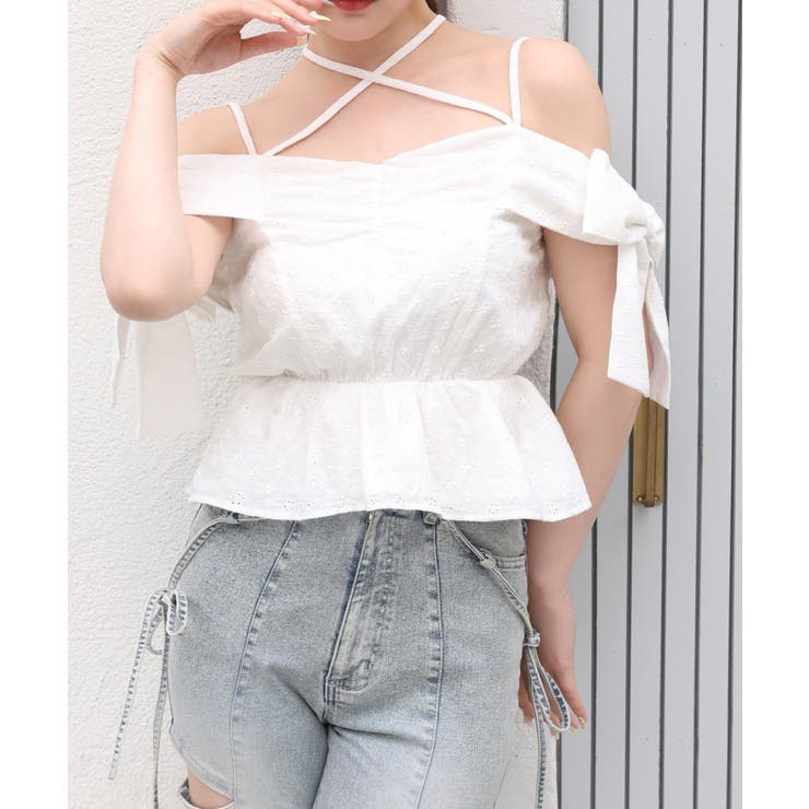 【one after another】サイドリボンオフショルブラウス | NICE CLAUP / OLIVE des OLIVE　OUTLET | 詳細画像3 