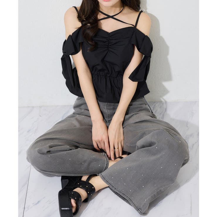 【one after another】サイドリボンオフショルブラウス | NICE CLAUP / OLIVE des OLIVE　OUTLET | 詳細画像24 