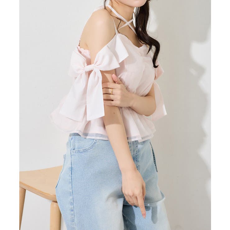 【one after another】サイドリボンオフショルブラウス | NICE CLAUP / OLIVE des OLIVE　OUTLET | 詳細画像10 