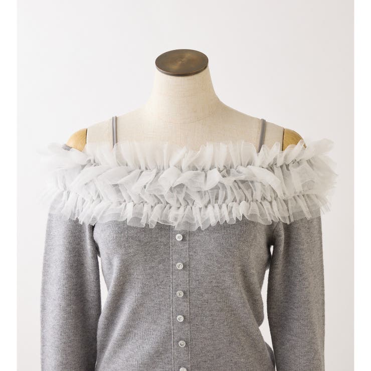 【one after another】チュールフリルオフショルニット | NICE CLAUP / OLIVE des OLIVE　OUTLET | 詳細画像40 