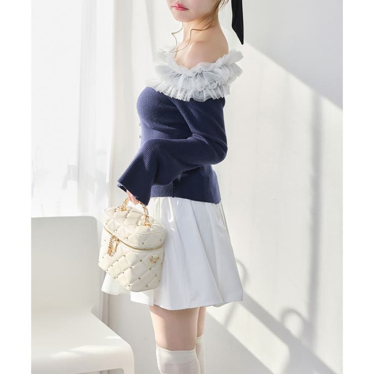 【one after another】チュールフリルオフショルニット | NICE CLAUP / OLIVE des OLIVE　OUTLET | 詳細画像31 