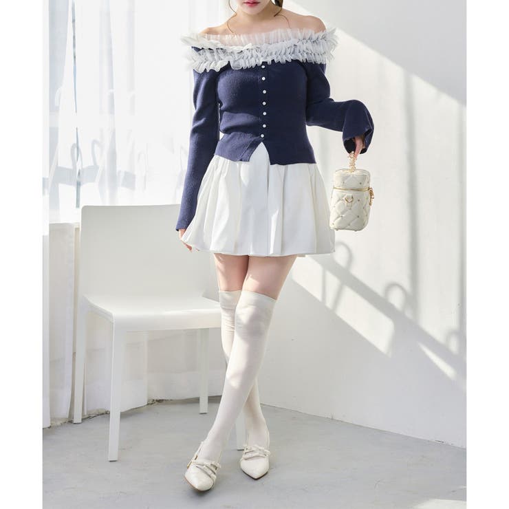 【one after another】チュールフリルオフショルニット | NICE CLAUP / OLIVE des OLIVE　OUTLET | 詳細画像34 