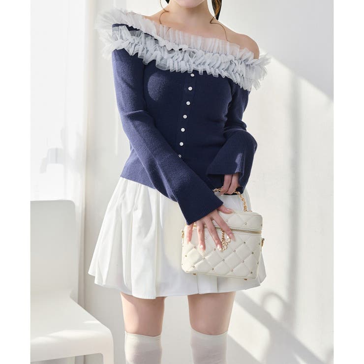 【one after another】チュールフリルオフショルニット | NICE CLAUP / OLIVE des OLIVE　OUTLET | 詳細画像36 