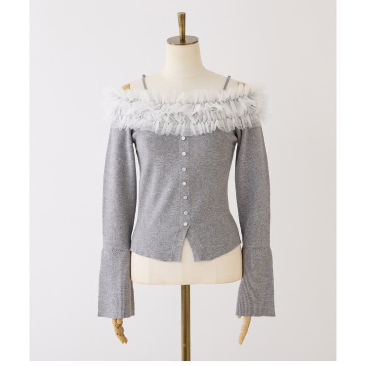 【one after another】チュールフリルオフショルニット | NICE CLAUP / OLIVE des OLIVE　OUTLET | 詳細画像15 