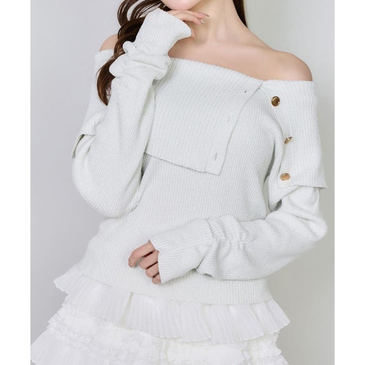 アイボリー | 【one after another】オフショルニット | NICE CLAUP / OLIVE des OLIVE　OUTLET