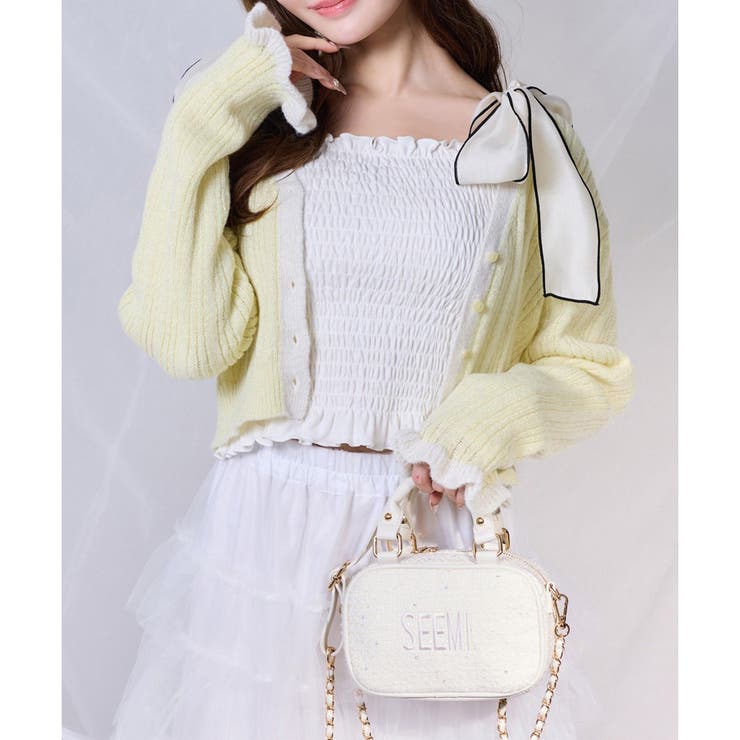 イエロー | 【one after another】配色カーディガン | NICE CLAUP / OLIVE des OLIVE　OUTLET