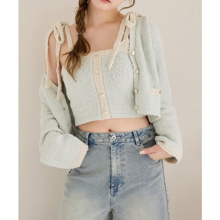 【one after another】【セットアップ可能】肩リボン配色ビスチェ | NICE CLAUP / OLIVE des OLIVE　OUTLET | 詳細画像22 