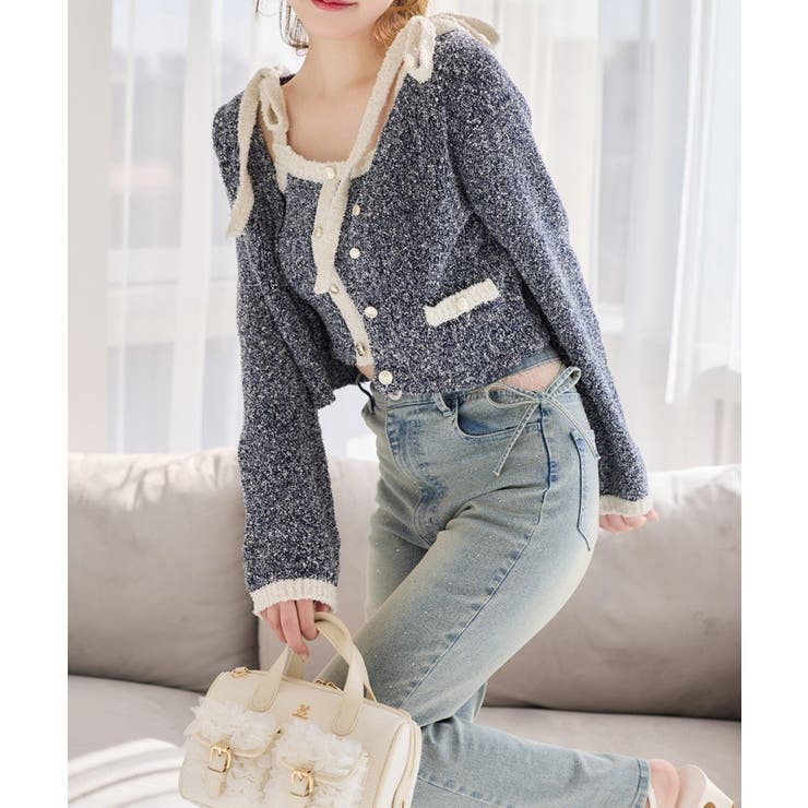 【one after another】【セットアップ可能】肩リボン配色ビスチェ | NICE CLAUP / OLIVE des OLIVE　OUTLET | 詳細画像32 