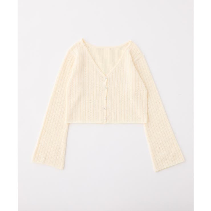 【one after another】キラキラボタンアイレットカーデ | NICE CLAUP / OLIVE des OLIVE　OUTLET | 詳細画像1 