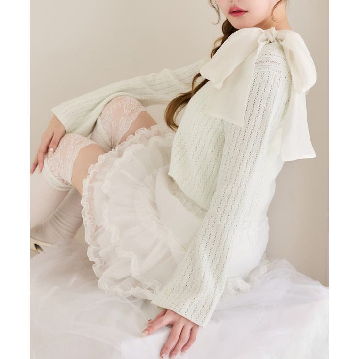 【one after another】キラキラボタンアイレットカーデ | NICE CLAUP / OLIVE des OLIVE　OUTLET | 詳細画像30 