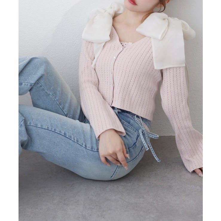 【one after another】キラキラボタンアイレットカーデ | NICE CLAUP / OLIVE des OLIVE　OUTLET | 詳細画像10 